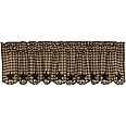 VHC Brands Star Cotton Primitive Kitchen Curtains Rod Pocket Appliqued 16x60 Valance, Raven Black