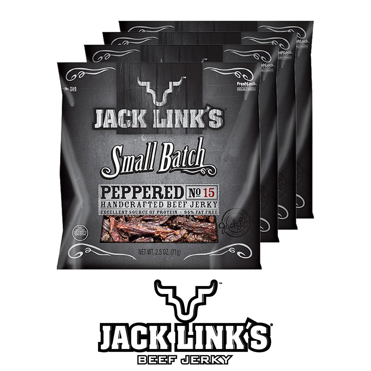 4 Bags Jack Links Premium Small Batch No15 Beef Jerky