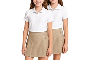 dELiA*s Girls Skorts - 2 Pack Breathable Pleated Twill School Uniform Skirts for Girls with Built-in Shorts (Sizes 4-16)