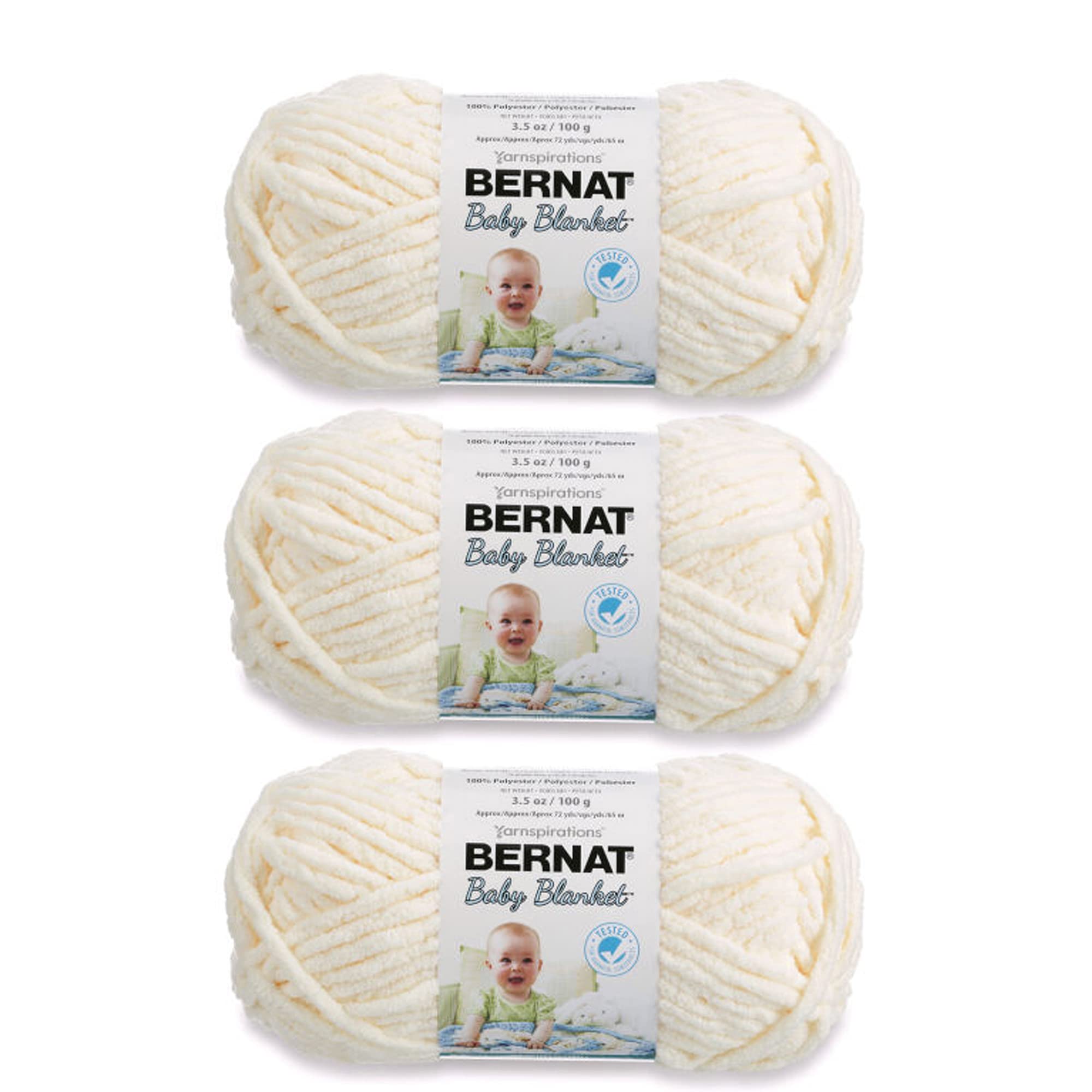 Bernat Baby Blanket Vanilla Yarn - 3 Pack of 100g/3.5oz - Polyester - 6 Super Bulky - 72 Yards - Knitting/Crochet — image 1
