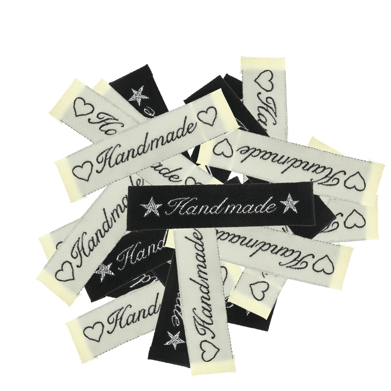 VGOL 200PCS Handmade Fabric Labels Garment Tags Sewing Clothes Textile Labels Handmade Clothing Decoration Accessories 60x15mm