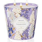 M&SENSE Lavender Citrus Scented Candle, 28.2oz 3 Wick Natural Soy Wax Large Candles, Long Lasting Clean Slow Burning No Toxic Décor for Home Relaxation, Romantic Dates & Gift-Giving