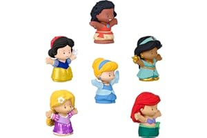 Fisher-Price Little People Disney Princess, 6 Figures Ages 18+ Months | 6 characters included: Moana, Ariel, Snow White, Rapunzel, Cinderella, Jasmine, toddler-safe plastic