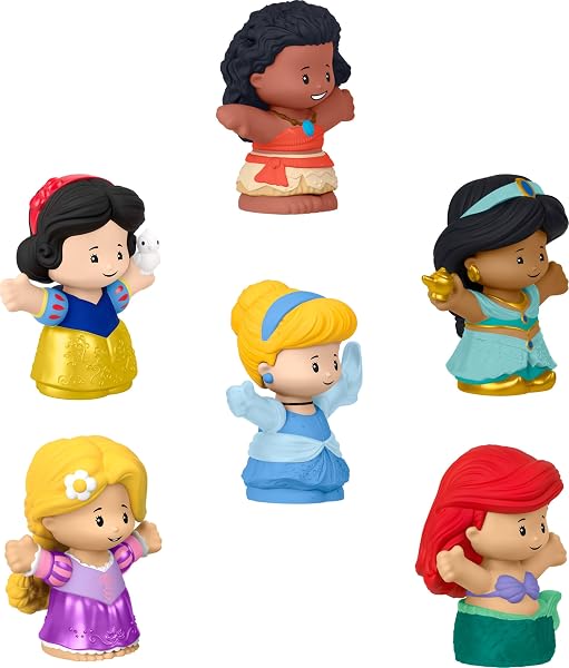Fisher-Price Little People Disney Princess, 6 Figures Ages 18+ Months | 6 characters included: Moana, Ariel, Snow White, Rapu