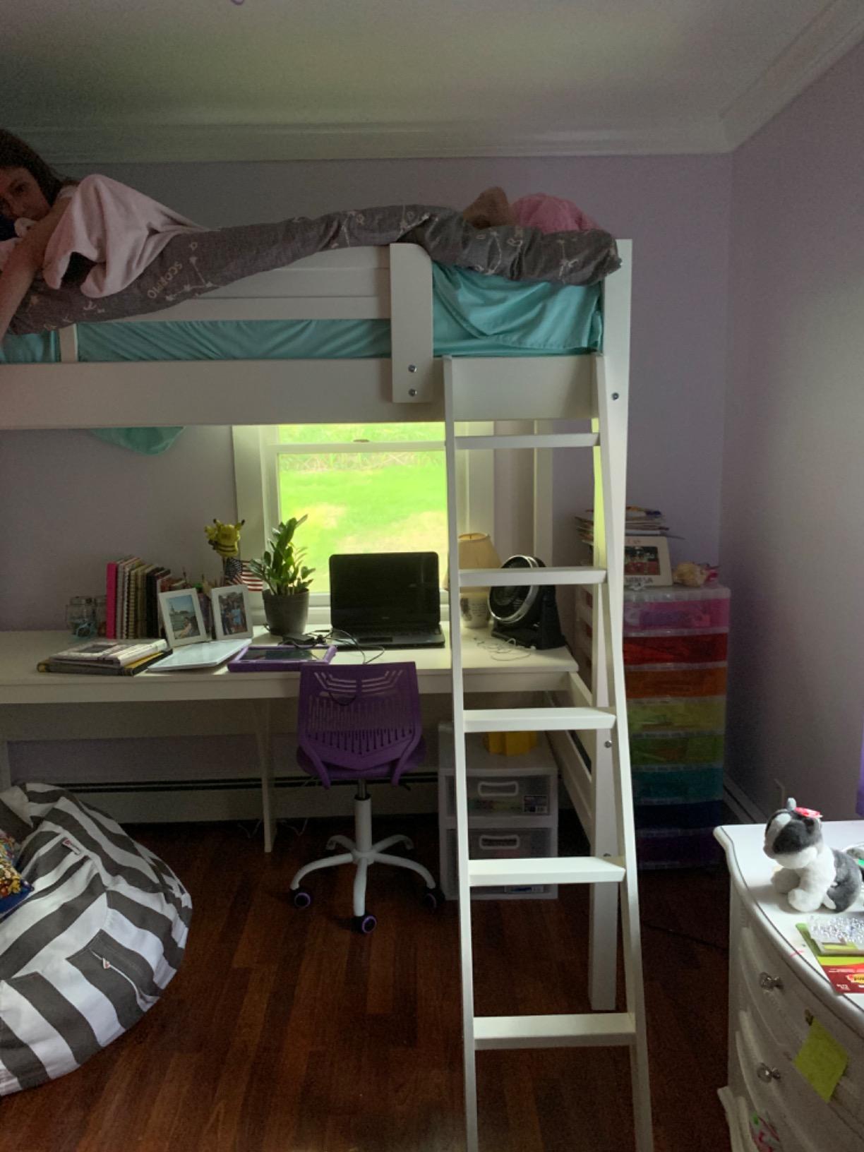 28/mo Finance Dorel Living Harlan Wood Loft Bed with Ladder and