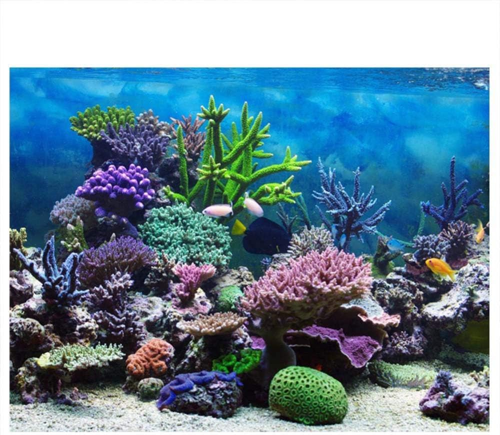 FILFEEL Fish Tank Decorations Background Pictures Aquarium PVC Adhesive Poster Underwater Coral Backdrop Decoration Paper Cling Decals Sticker(61 * 41cm)