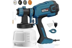 LIFOVE Paint Sprayer - 700W HVLP High Power Electric Spray Paint Gun with Adjustable Spray Width, 4 Nozzles & 3 Patterns, 40 Fl Oz Container, Easy to Clean, for Furniture, House, Fence, Walls, Etc.