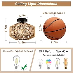 Jobtical Boho Light Fixtures Ceiling Mount,Mini