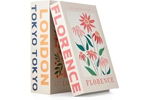 Skyygemm 3 Pcs Decorative Books for Home decor, Coffee Table Books Decor Aesthetic Faux Books for Decoration Sweet Stacked Books, 10x6.7x1.4in(Abstract Flower)