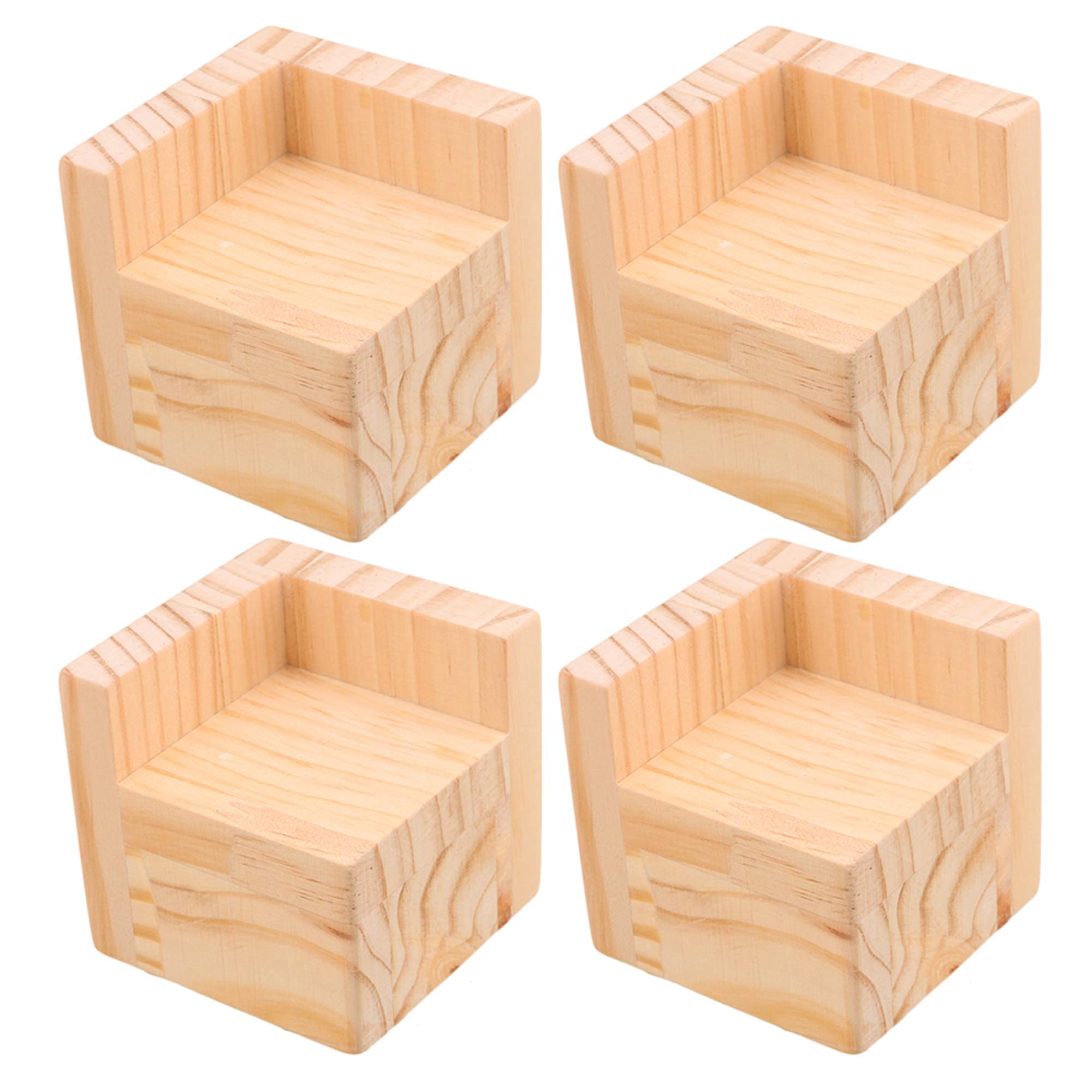 Doublelife SHANOER 4PCS Bed Risers Furniture Riser Heavy Duty Wooden Bed Lifts (7.5cmx7.5cmx5cm)