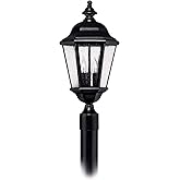 Hinkley Edgewater Three Light 21.25-Inch Post Mount Outdoor Lantern, Aluminum, Clear Seedy Glass, Driveway Walkway or Entry, 