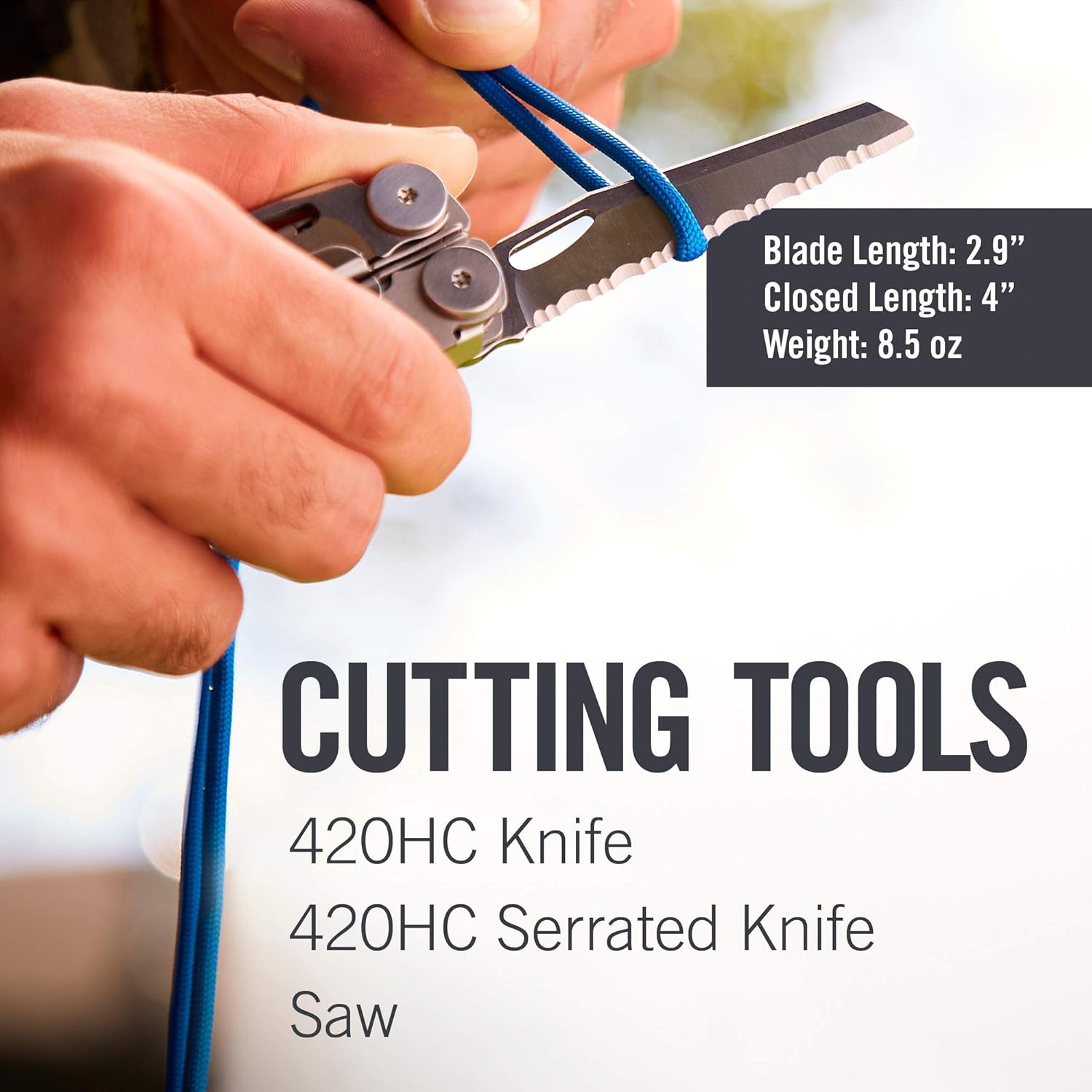 LEATHERMAN, Wave Plus Multitool with Premium Replaceable Wire Cutters, Spring-Action Scissors and Nylon Sheath, Built in the USA, Stainless Steel - - 