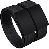 COAGOU Nylon Ratchet Belt for Men, 1.5" Black Stretch Tactical Belt, Adjustable Click Belt Trim to Fit