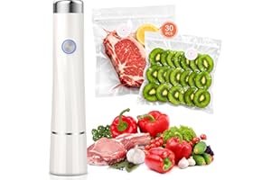 Kayiant Vacuum Sealer For Food (Compact Vacuum Sealers+ 30 Reusable Vacuum Bags), Powerful Handheld Vacuum Sealer for 10X Preservation & Fresh