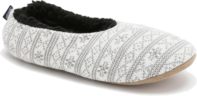 Amazon.com | Pembrook Knit Pattern Slippers â Ballet Style with Non-Skid Sole - Small (4-6 