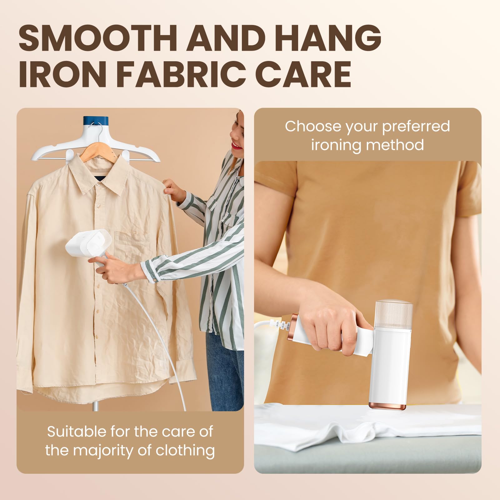 Portable Handheld Steam Garment Steamer Foldable: Effortless Wrinkle Clothes Steam Iron Removal 20-Second Fast Heat-up, 1200W, 120ml Water Tank for Home & Travel