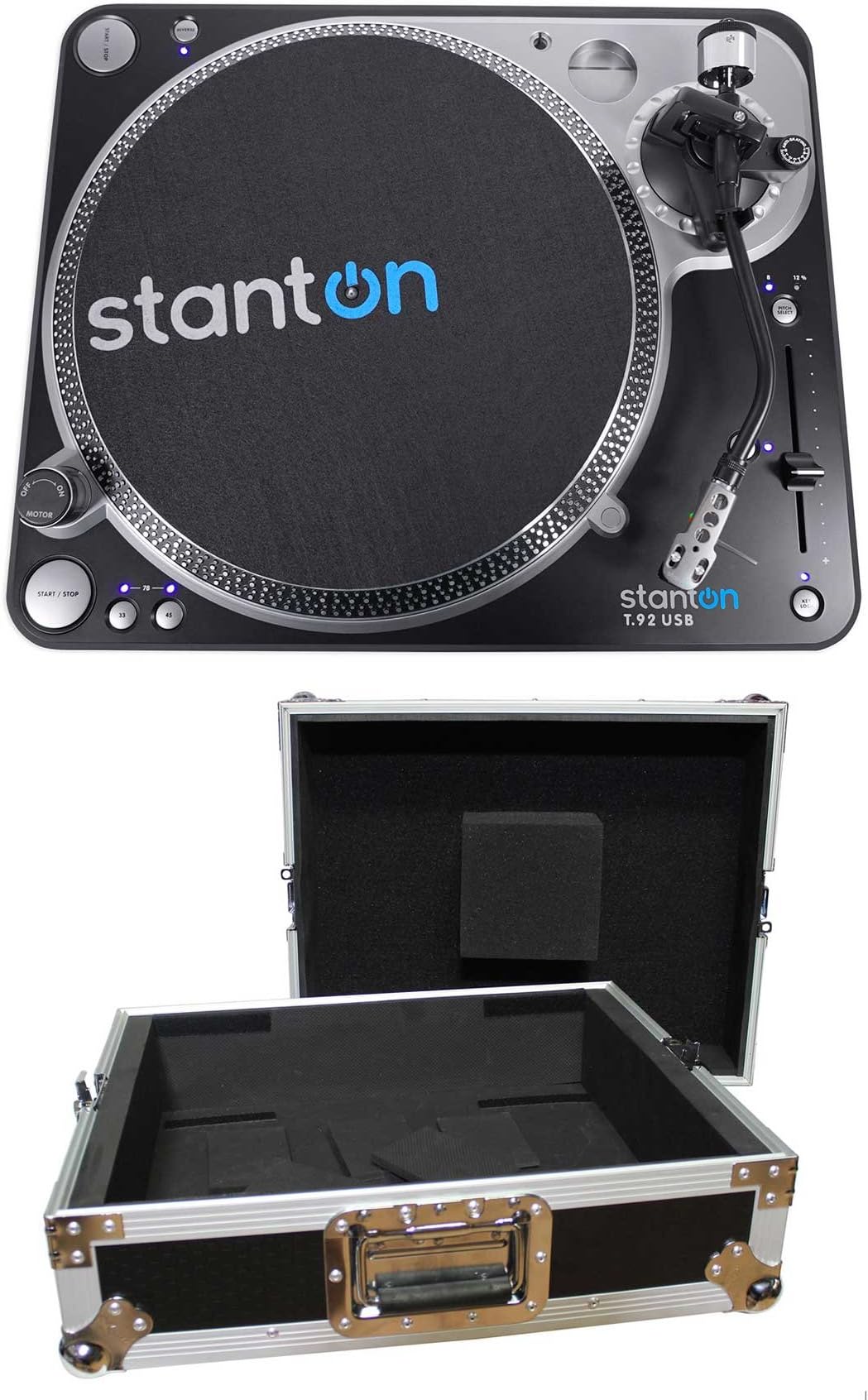 Stanton T.92 M2 USB Direct-Drive S-arm USB DJ Turntable w/300 cartridge + Case