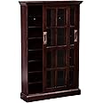 SEI Furniture Sliding Window Pane Door Display Cabinet, Espresso