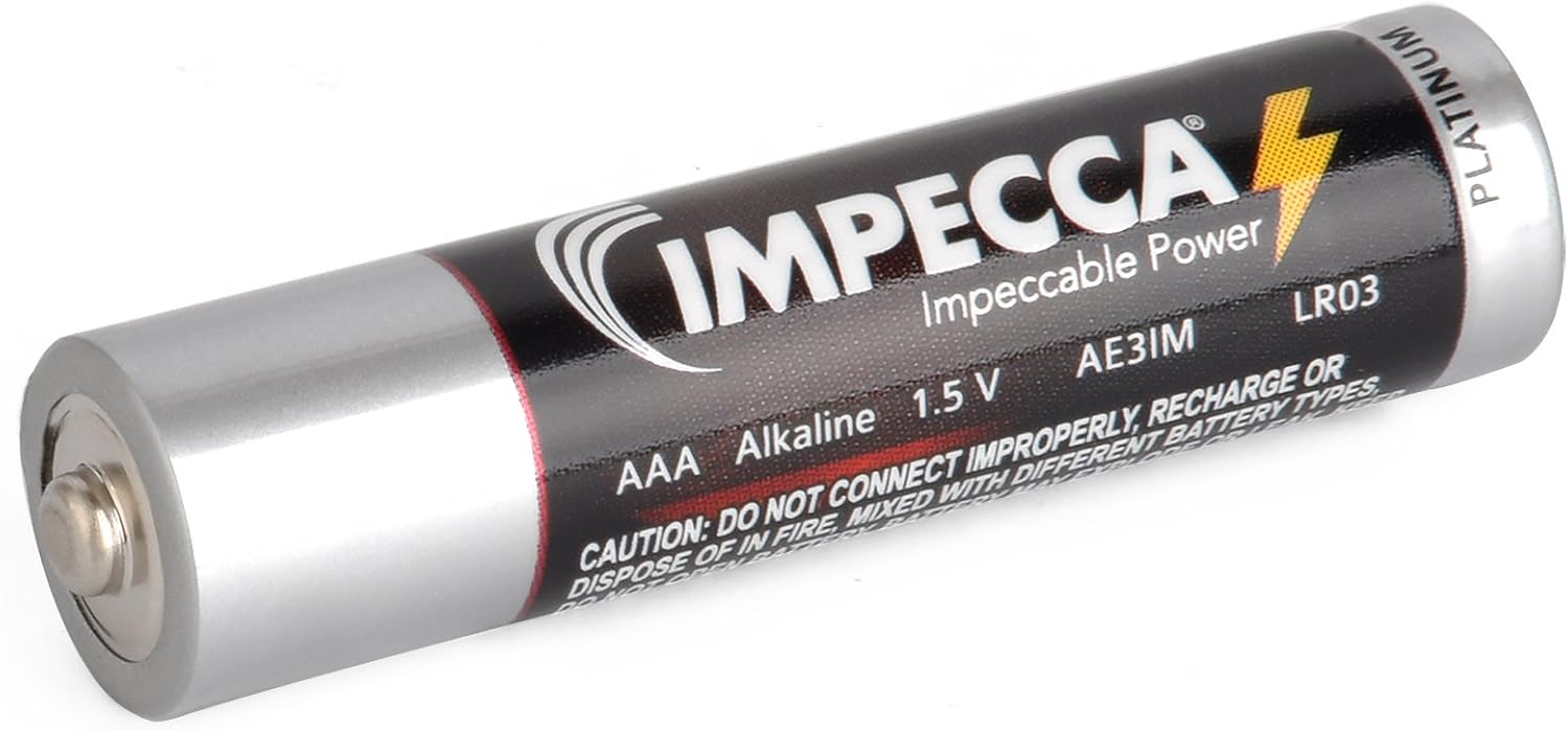 IMPECCA AAA Batteries, All Purpose Alkaline Batteries (100-Pack) High Performance AAA Battery Long Lasting Shelf Life and Leak Resistant 100-Count LR3 - Platinum Series (Case Included!): Home Audio & Theater