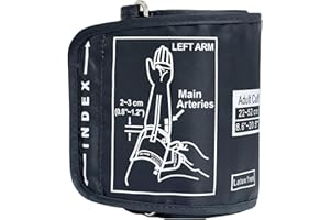 QUTRYVEN Replacement Extra Large Cuff for Omron BP Monitors 22-52CM Big Arm - Adjustable XL Blood Pressure Cuff, Includes 4 Universal Interface, Blood Pressure Monitors Large Cuff Compatible（Dark Gray）