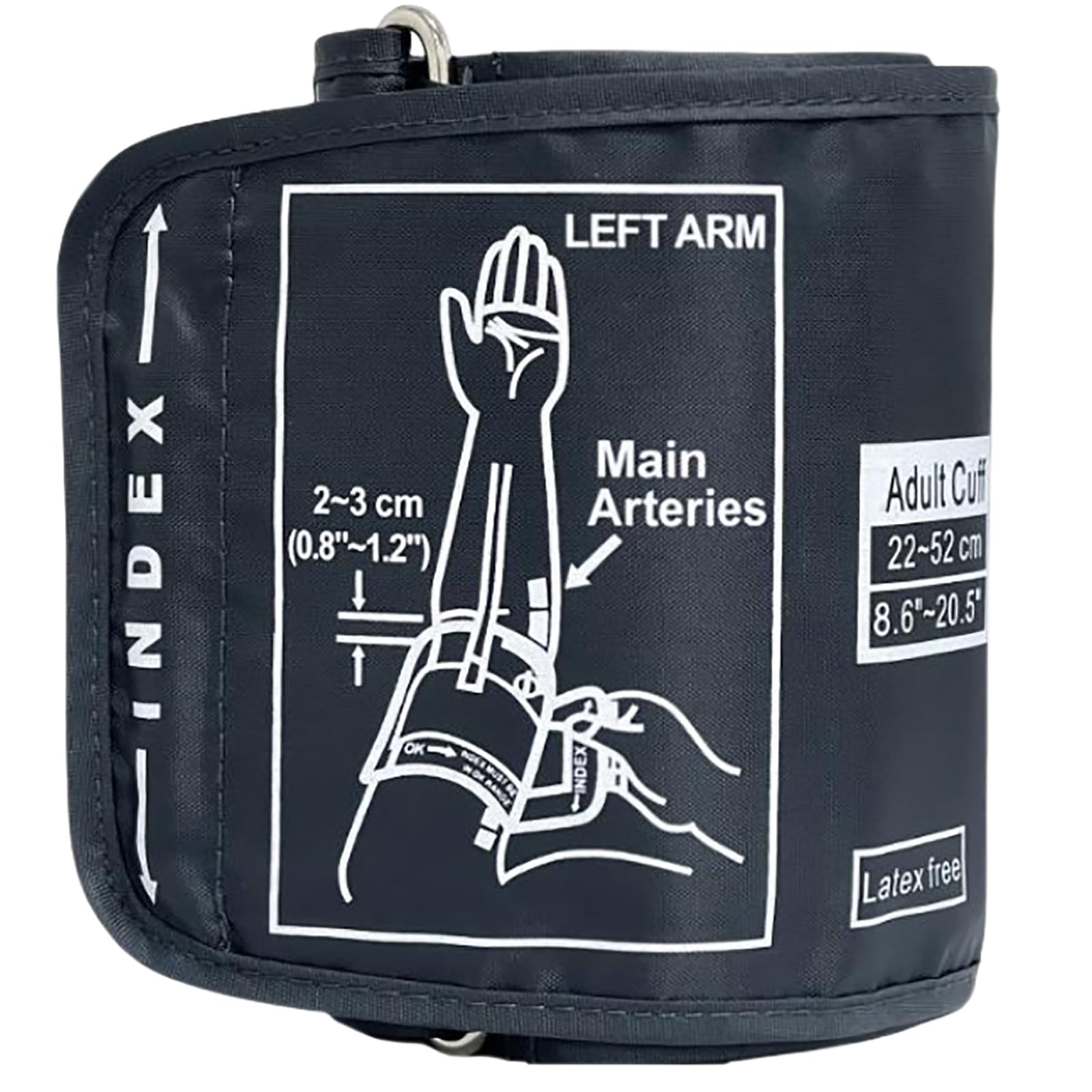 Replacement Extra Large Cuff for Omron BP Monitors 22-52CM Big Arm - Adjustable XL Blood Pressure Cuff, Includes 6 Universal Interface, Blood Pressure Monitors Large Cuff Compatible（Dark Gray）