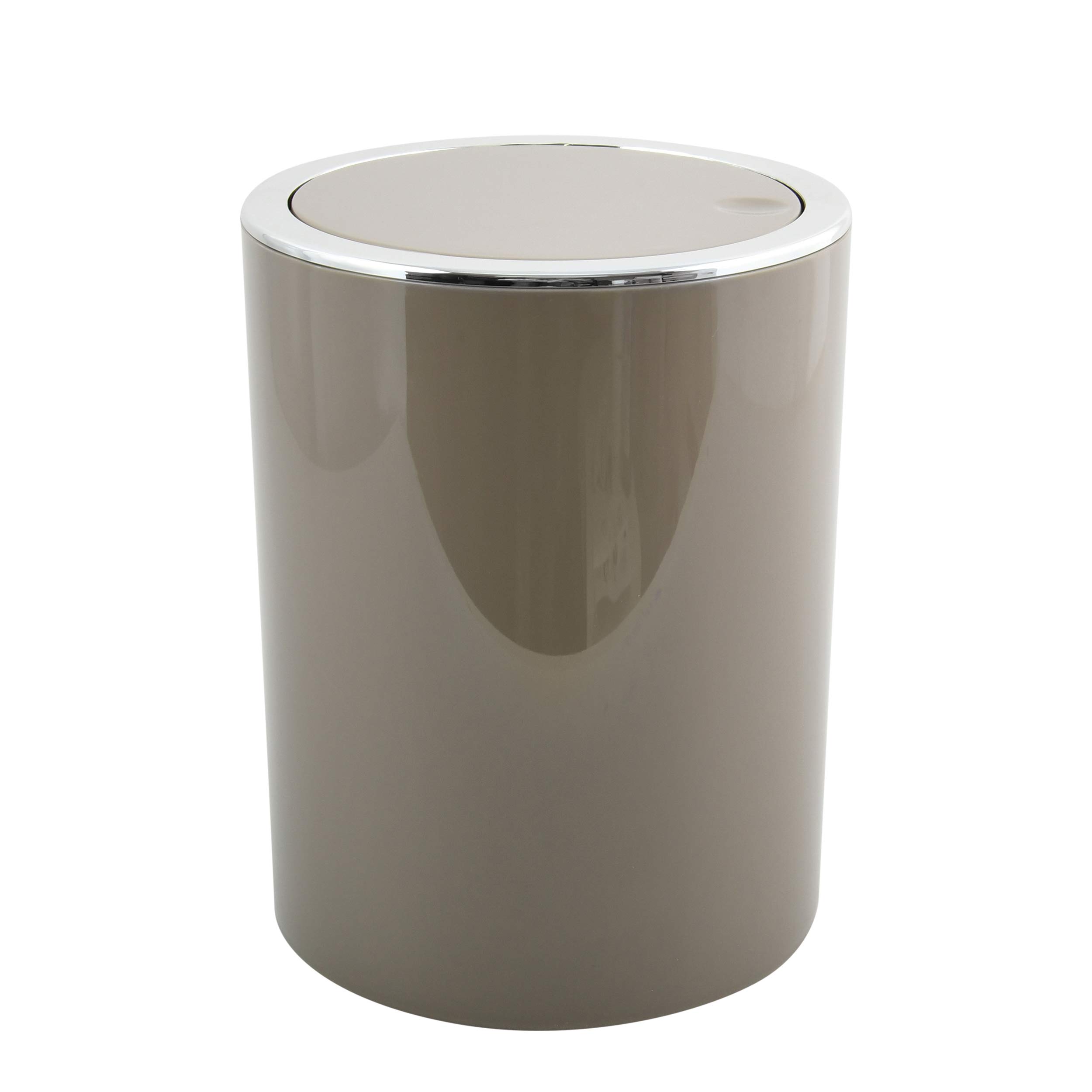 MSV KAMAKA Collection 6 Litre ABS Plastic Rubbish Bin, Brown, Diameter 18.5 x 26 cm