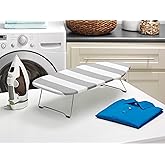 Whitmor Tabletop Ironing Board, Grey/White Striped Cover