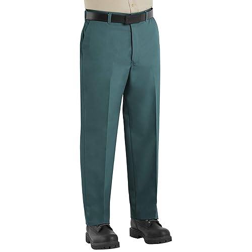 Red Kap Men's Wrinkle-Free Work Pants, Spruce Green, 46W x 32L