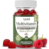 NuVa GLP-1 Support Multivitamin Gummies for Men & Women: Raspberry, Sugar-Free, 3g Fiber for Digestion & Gut Health, Vitamins & Minerals for Metabolic Balance, Gluten-Free, 60 Gummies - 30 Day Supply