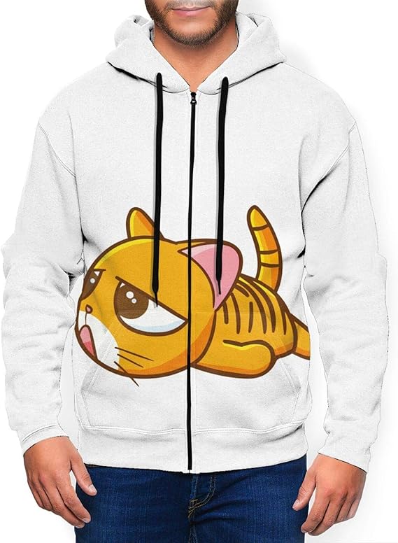 Amazon Co Jp アウター スウェット パーカー 猫 キャラクター アニメ 疲れ 表情 メンズ 長袖 フード付き 春秋 ジッパー チャック ジップフードジャケット 秋服 カジュアル スポーツ おしゃれ 男女兼用 ヒッブホッブ S 3xlサイズ Choujj Clothing Accessories