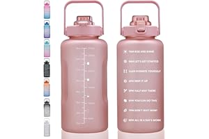 ST-YIBEN 64oz,100oz,128oz Large Motivational Water Bottle with Time Marker, Leakproof & BPA Free Half Gallon Big Water Bottle with Straw Handle Tritan Frosted Water Jug for Gym,Fitness,Outdoor Sports