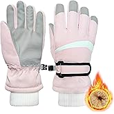 Kids Winter Snow Ski Gloves for Boys Girls Children Snowboard Waterproof Thermal Fleece Gloves for Cold Weather
