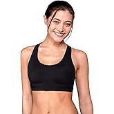 Floatley Be Well Medium Impact Sports Bra Wirefree Soft Comfort Pull On Criss Cross Strappy Back With Embedded Pads For Women