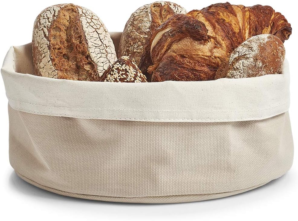Zeller Bread Basket 25X13 cm In Grey/Créme, Fabric, Crème, 25 x 13 x 10 cm, Cream, 25 x 13 cm - Image 3