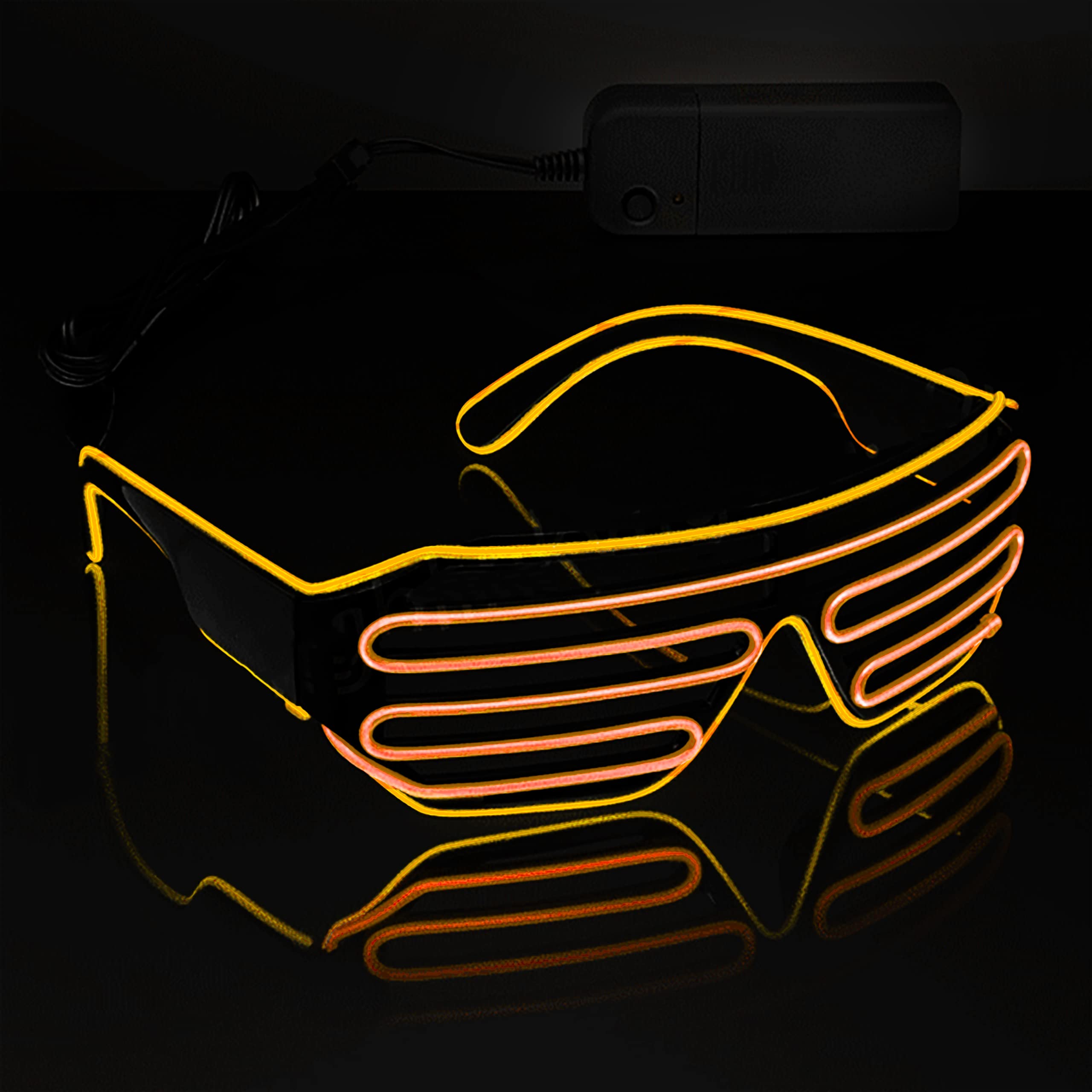 lumous rola 1PCS Glasses Light up El Wire Rave Shutter Glasses, Glow In Dark Flashing Led Sunglasses, Luminous Glasses For Parties, Halloween RB01 PATENTED