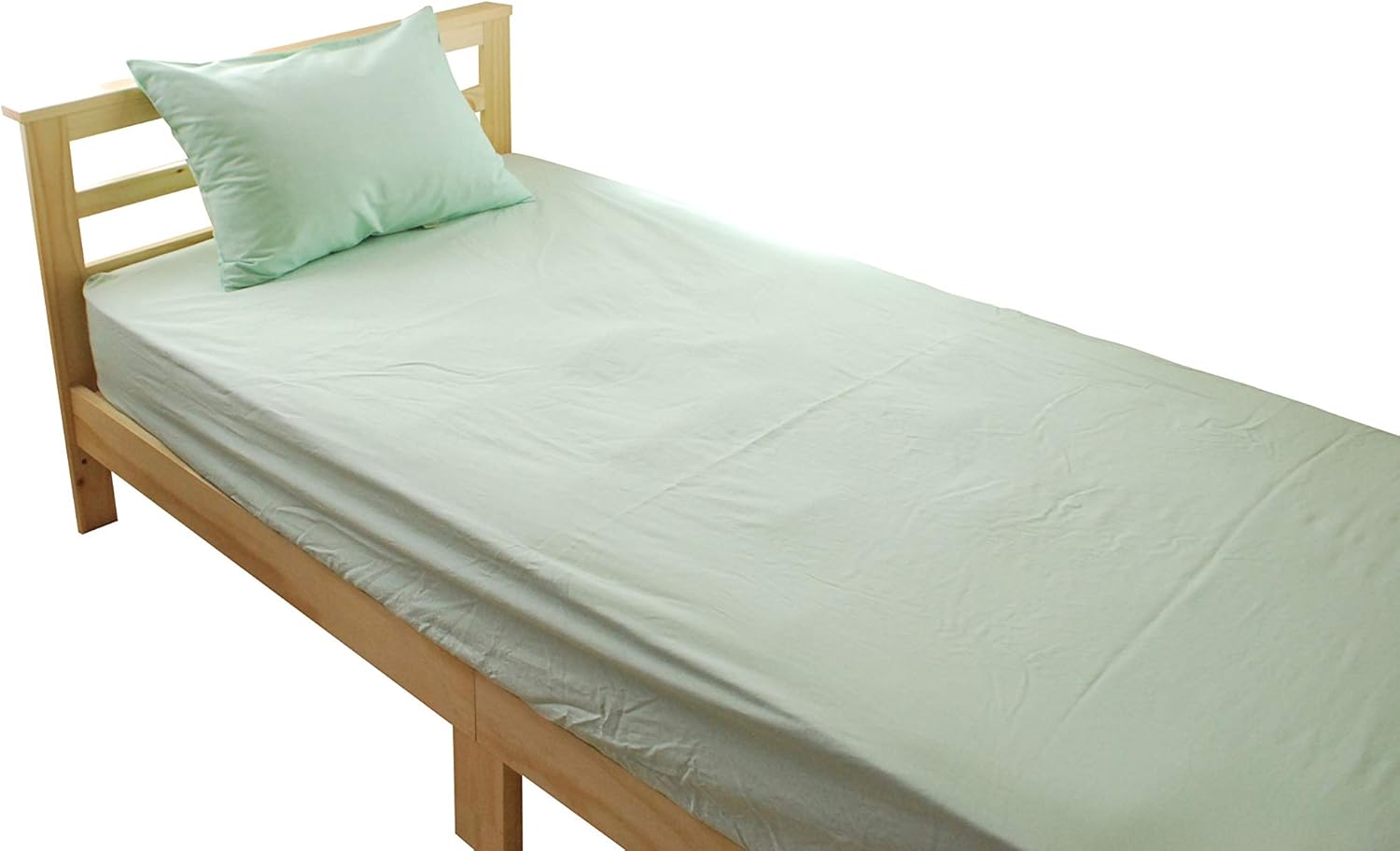Amazon ボックスシーツ シングルサイズ 日本製 綿100 ベッドシーツ ベッドカバー シーツ 布団カバー パステルカラー 9100 グリーン ボックスシーツ オンライン通販