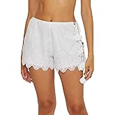 Trina Turk Womens Voila Lace Up Shorts, Tie Side, Casual, Beach Cover Ups for Women