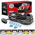 Nilight 16AWG Wiring Harness Kit 2 Leads Specially Customized for 6 Modes Amber White Strobe Light Bar Off Road LED Work Light 12V On Off Switch Remember and Reset Function, 2 Years Warranty, Black