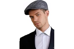 BABEYOND Men's Flat Cap Newsboy Hats Herringbone Tweed Cabbie Hats for Men 1920s Ivy Irish Driving Hats Gatsby Hat