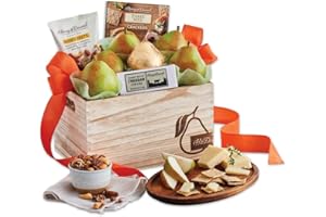 Harry & David Signature Food Gift Basket, Fruit And Nut Gift Basket With Pears, White Cheddar Cheese, Mixed Nuts, Crackers, Gift For Any Occasion, Family, Friends, Coworkers, Loved Ones