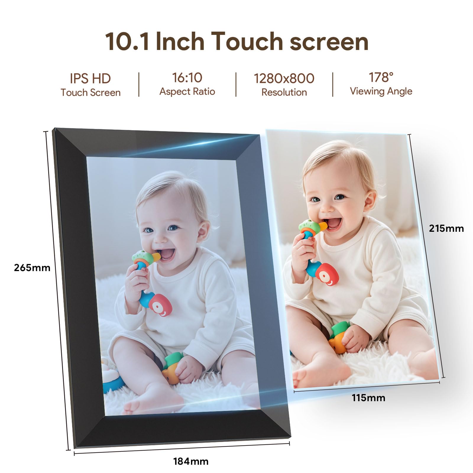 Uhale Digital Picture Frame, 10.1-inch High Definition Touch Screen, 16GB Memory, Digital Photo Frame with Automatic Rotation Feature