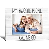 WTOGQ My Favorite People Call Me Gigi Picture Frame, Mother's Day Gifts for Gigi Grandma, Best Grandma Gifts Photo Frame 4X6, Grandmother Wooden Photo Picture Frames for Desk Tabletop Decor