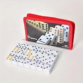 Dominoes Set, 28 Pieces with Storage Case, Classic Table Game for Adults | Classic Domino Game Portable Storage Case Design Family Board Game Experience Travel Tabletop Entertainment