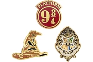 Harry Potter Enamel Pins, Set of 3 - Collectible Metal Pin Button Accessory - Officially Licensed - Book & Movie Gift for Kids, Boys, Girls & Teens
