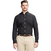 Izod Men's Big and Tall Performance Comfort Long Sleeve Gingham Button Down Shirt