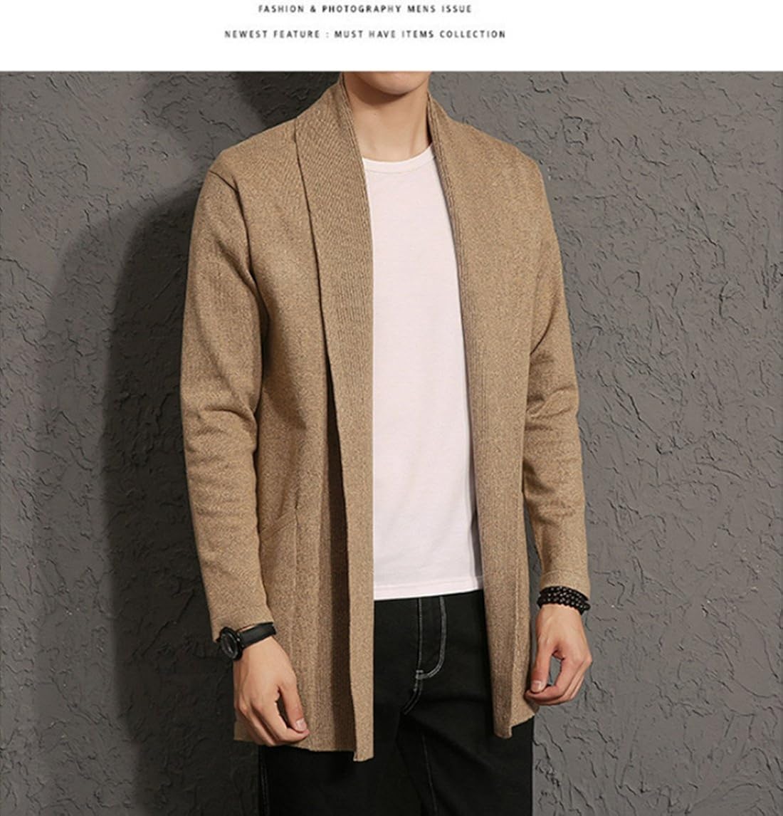 Hzcx Fashion Mens Casual Open-Front 