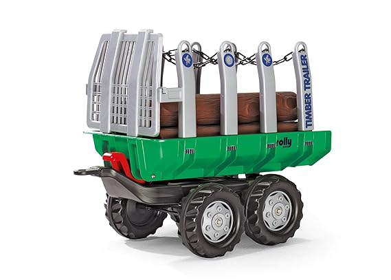 Rolly Toys rollyTimber Trailer (für Kinder von 3 - 10 Jahre, Zweiachsanhänger, Kippanhänger, mit Holzstämmen) 122158