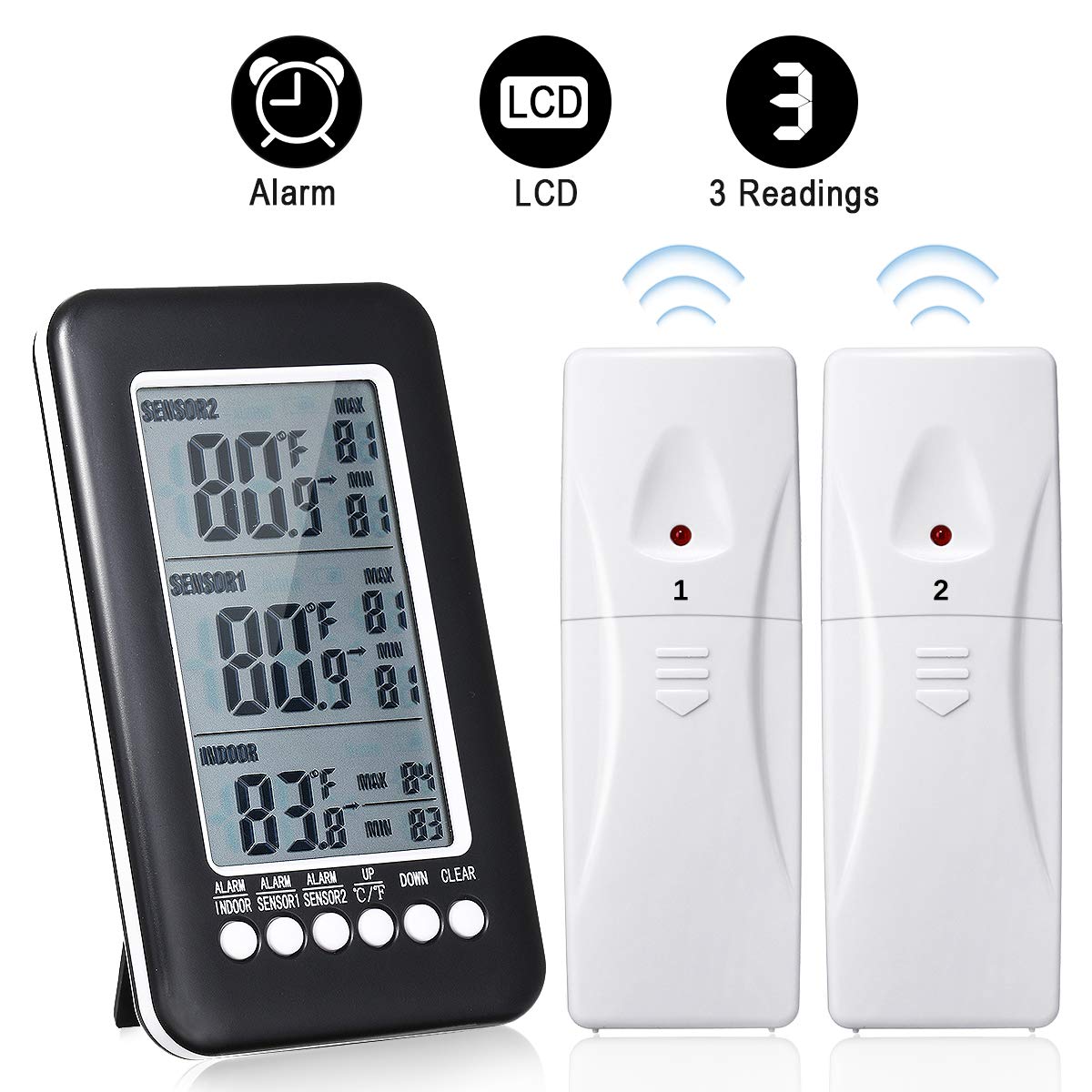 GEMITTO Temperature Meter High Accuracy Home Thermometer Digital Alarm