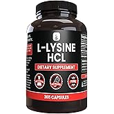 PURE ORIGINAL INGREDIENTS L-Lysine HCl (365 Capsules) No Magnesium Or Rice Fillers, Always Pure, Lab Verified