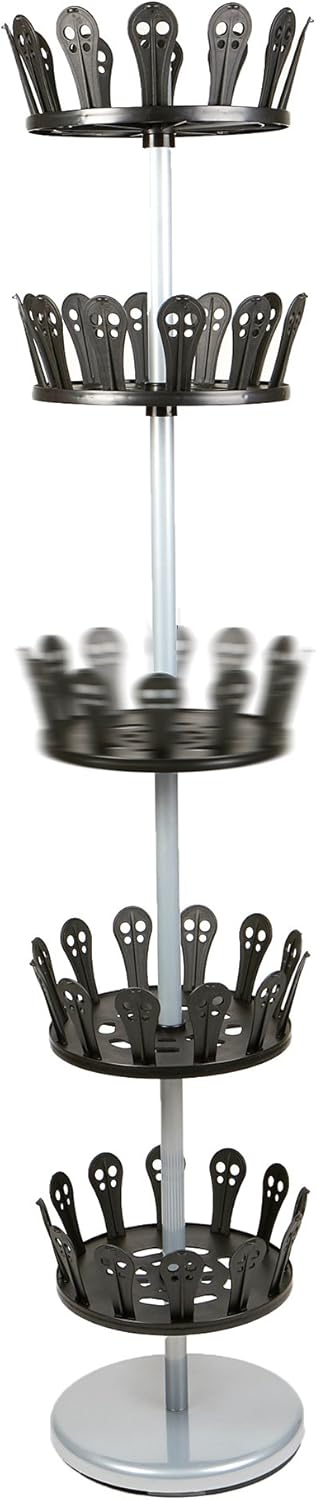 free standing shoe rack on Amazon Com Mind Reader 5 Tier Revolving Shoe Rack Stand Free Standing Shoe Organizer For Sneakers Boots Slippers Black Home Kitchen